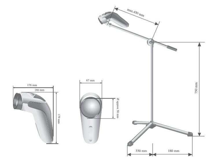 Bild 6: Zepter Bioptron MedAll mit Bodenstativ Lichttherapiegerät heilendes Licht Lampe