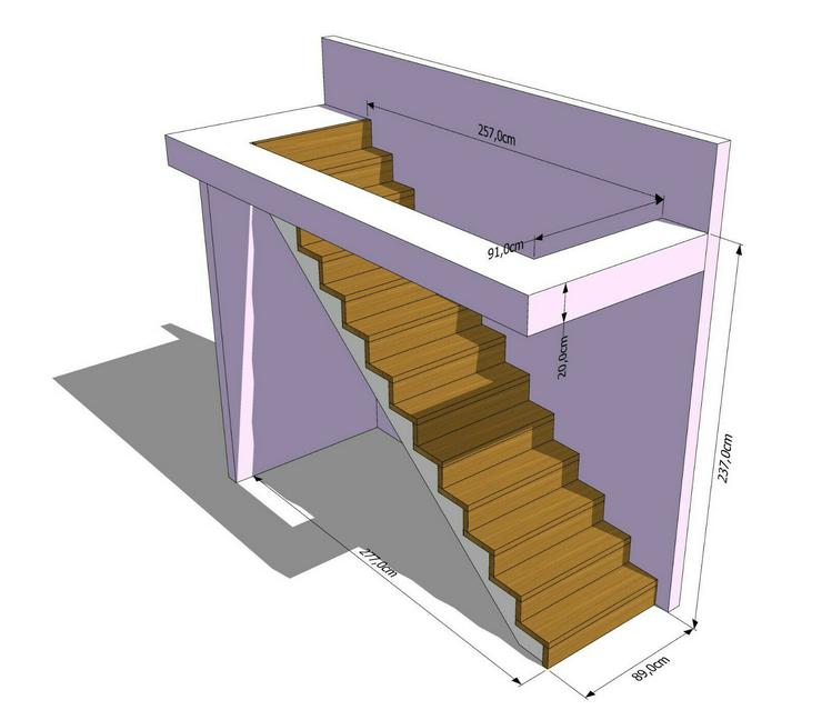 EICHENTREPPE GEBEIZT TREPPEN STUFEN ASCHGRAU WANGO BUCHE WEIß - Weitere - Bild 3