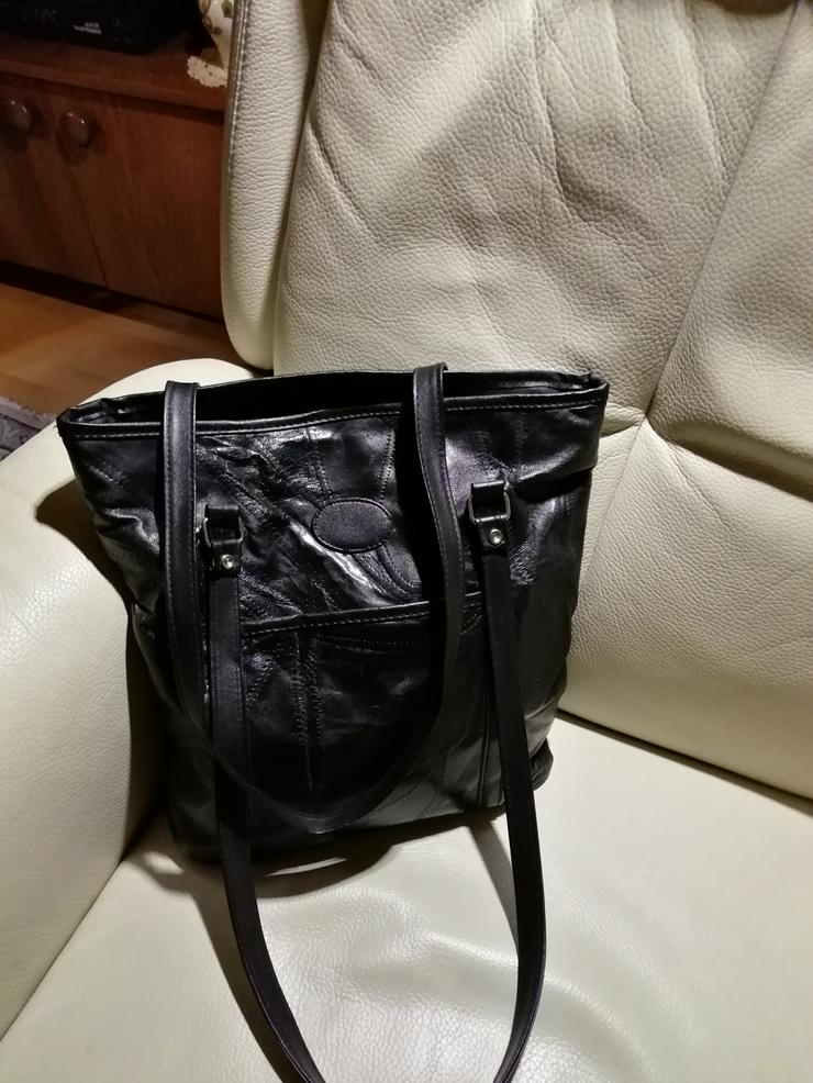 Schwarze Damen Ledertasche  - Taschen & Rucksäcke - Bild 2