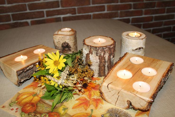 Teelicht-Halter aus Massivholz in verschiedenen Ausführungen - Kerzen & Kerzenständer - Bild 1