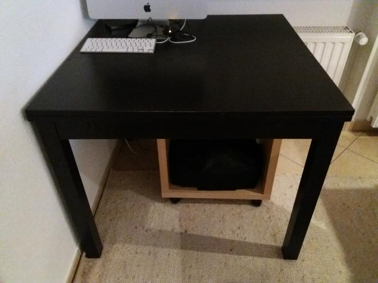 Tisch schwarz - gebraucht - IKEA - ausziehbar 