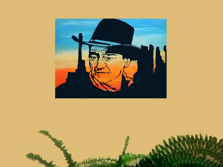 John Wayne - Acryl Silhouetten Gemälde - 50 x 70 cm - Gemälde & Zeichnungen - Bild 2