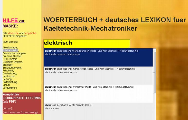 Bild 9: der Mechatroniker- Kaeltetechnik uebersetzt englische Fachwoerter