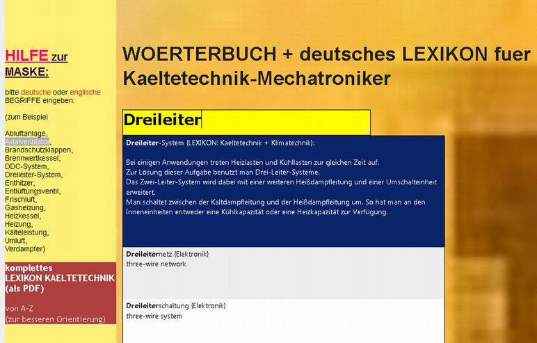 Bild 7: der Mechatroniker- Kaeltetechnik uebersetzt englische Fachwoerter