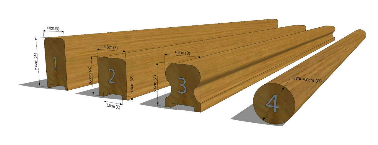 Bild 4: GELÄNDER TREPPENGELÄNDER TREPPENHANDLAUF HANDLÄUFE EICHENHOLZ MASSIVHOLZ 50cm