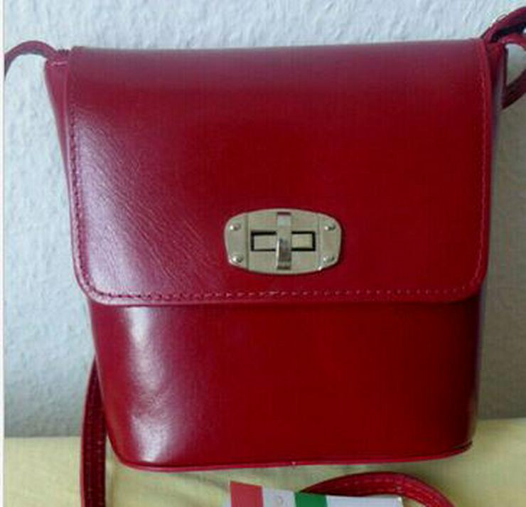 Umhängetasche rot Ledertasche Damentasche Abendtasche Leder LATTE & MIELE NEU