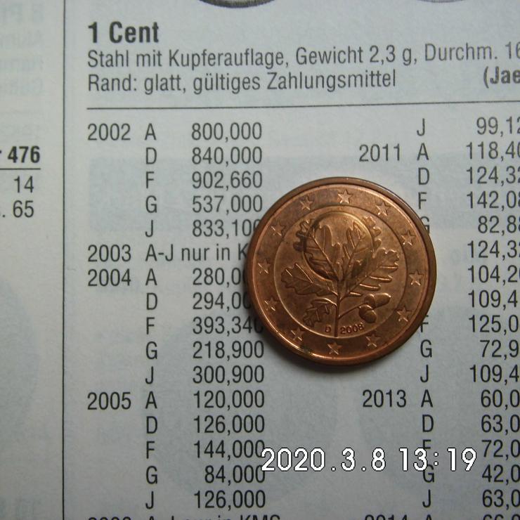 1 Cent 2008 D Doppelstanzung