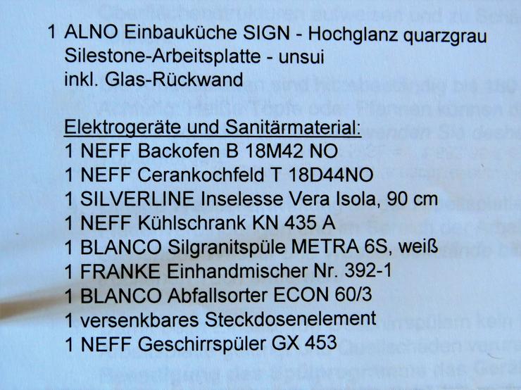 Bild 16: ALNO Einbauküche SIGN Hochglanz quarzgrau  Luxus Hoher Neupreis