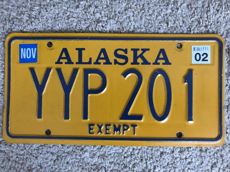Original Autokennzeichen Alaska