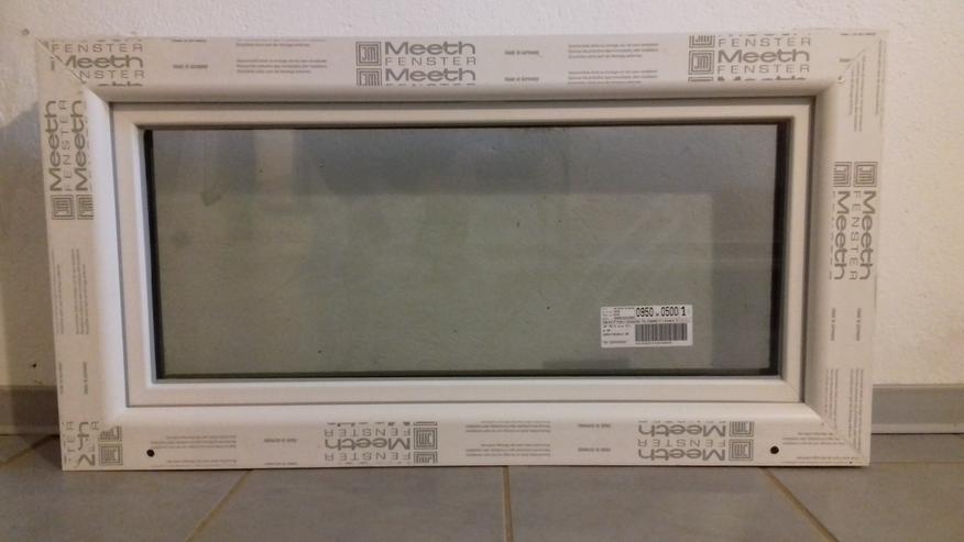 4 neue Fenster B 950 mm, H 500 mm weiß