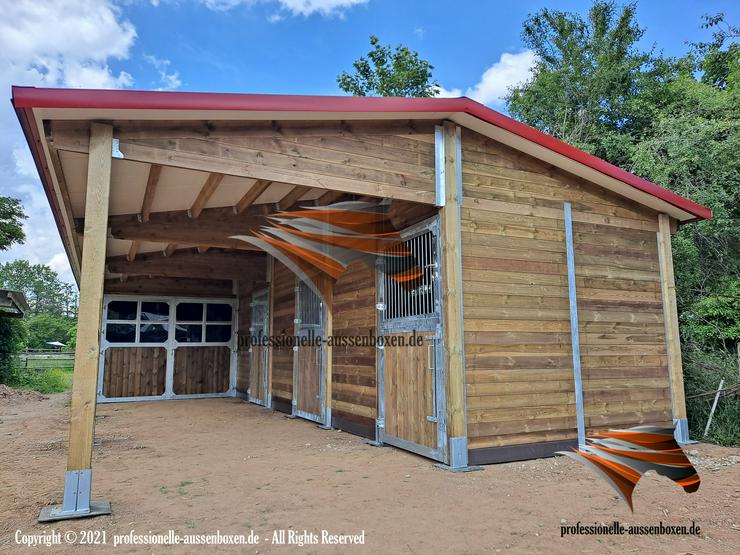 Bild 4: Pferdestallhersteller - Außenboxen, Pferdebox & Offenstall kaufen | Stallbau, Paddockbox, Stallungen und Stalltüren, Stallfenster TOP Pferdestall bauen