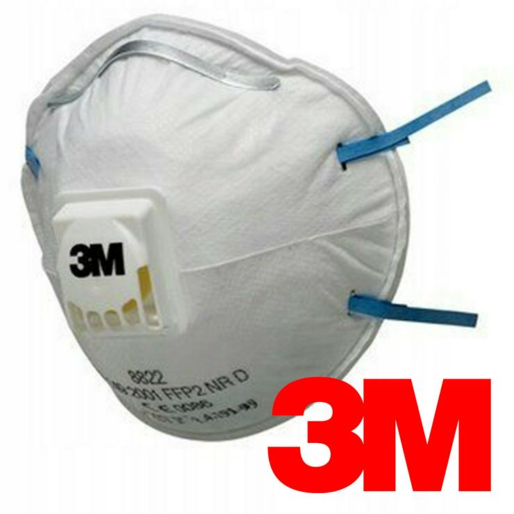 Bild 3: 3M 8822 Ventil Schutzmaske 10 Stück Box Schutzmasken Atemschutzmasken FFP2 ( KN95 ) Masken DE VERSAND