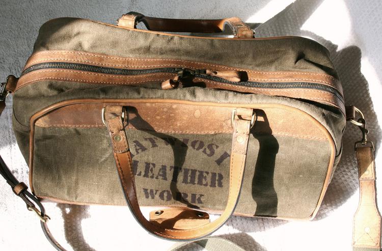 Bild 5: Canvas Travel Bag Leather Handmade