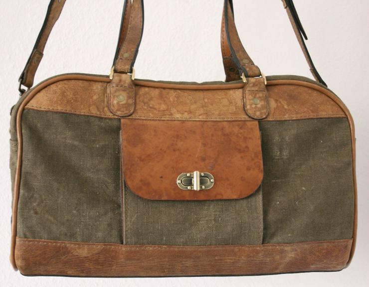 Canvas Travel Bag Leather Handmade