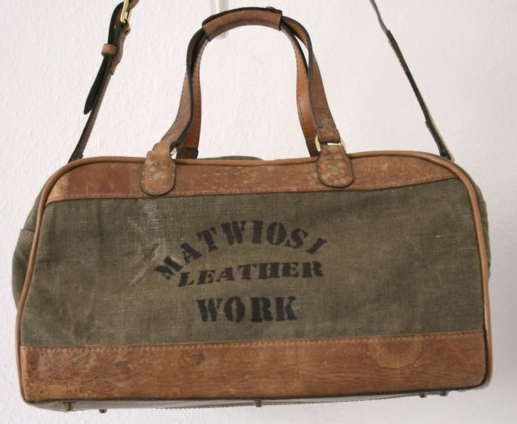 Bild 2: Canvas Travel Bag Leather Handmade
