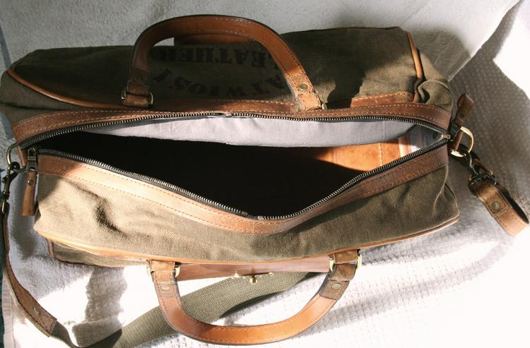 Bild 8: Canvas Travel Bag Leather Handmade