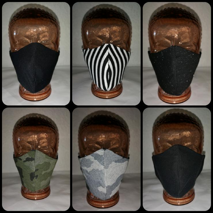 Gesichtsmaske Mundschutz schwarz weiß Nato camouflage glitzer
