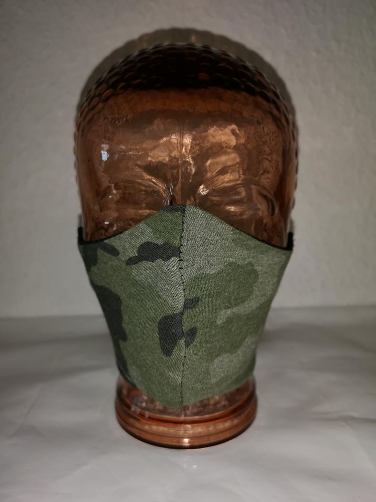 Bild 6: Gesichtsmaske Mundschutz schwarz weiß Nato camouflage glitzer
