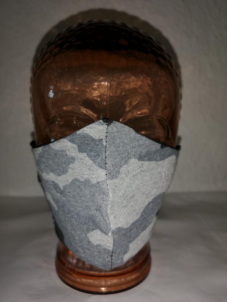 Bild 7: Gesichtsmaske Mundschutz schwarz weiß Nato camouflage glitzer