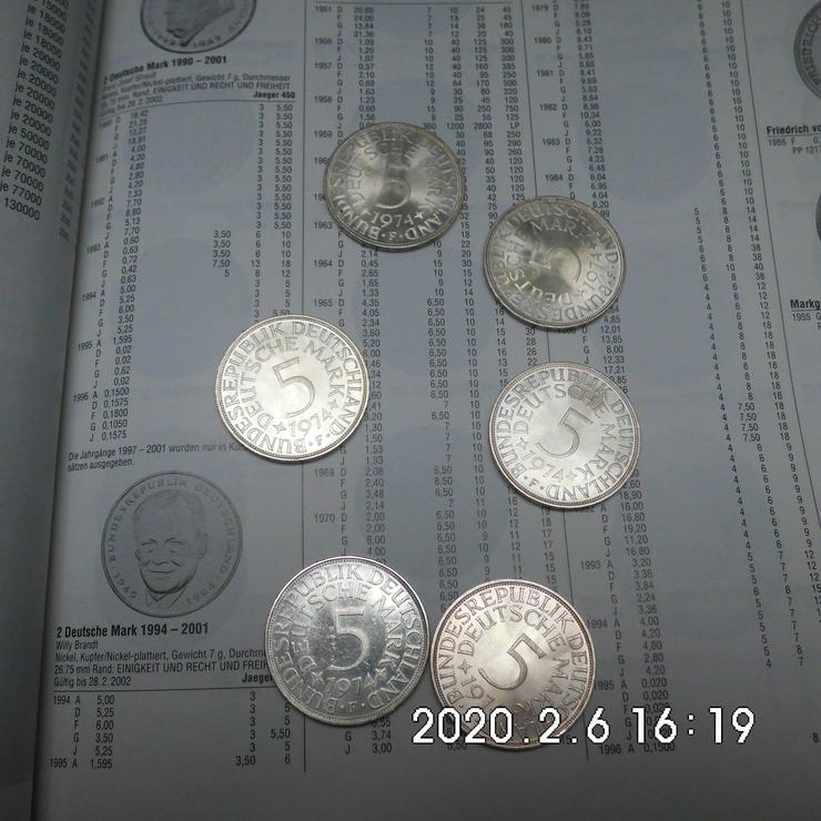 5 Stück 5 D Silberadler - Deutsche Mark - Bild 1