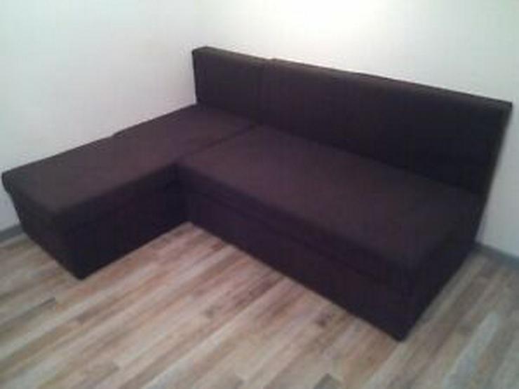 Schlafcouch Stoff braun 1.90x1.30m L Form g.Zust. an Selbstabholer  - Sofas & Sitzmöbel - Bild 1