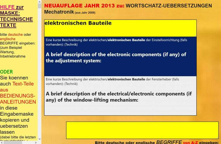 Bild 9: Uebersetzer Texte/ Saetze englisch-deutsch: Software/ Prozess-Beschreibung/ Maschinebauzeichnung