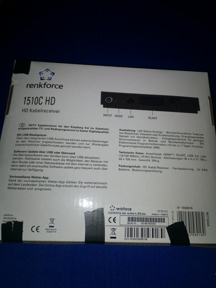 Bild 2: Kabel Receiver neu mit HDMI Kabel
