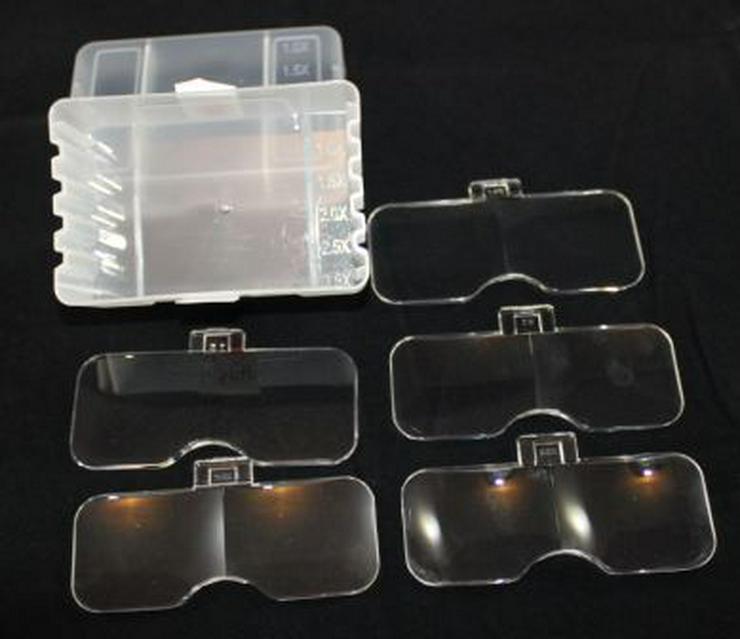 Bild 7: Freihand Helmlupe / Lesehilfe mit 3 LED 