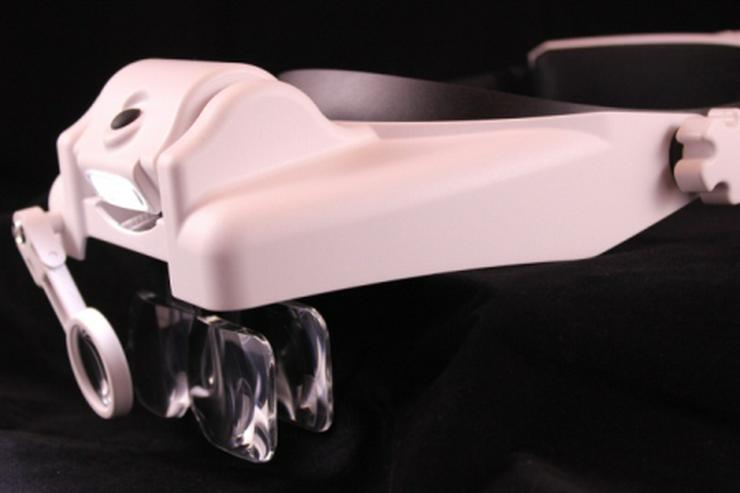 Bild 6: Freihand Helmlupe / Lesehilfe mit 3 LED 