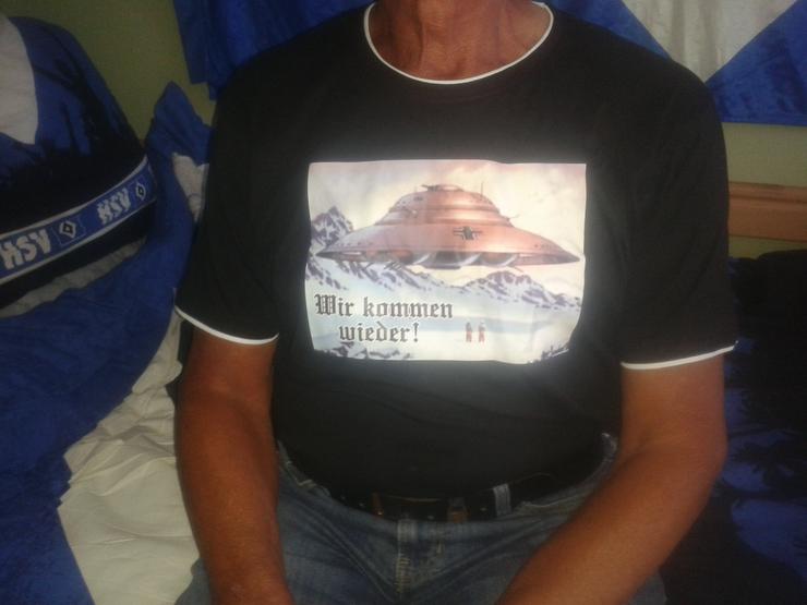 Tshirt Ufo Haunebu III. Symbol "Wir kommen wieder" - Größen 60-62 / XXL - Bild 1