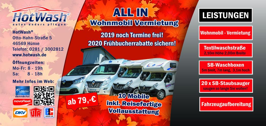  10 Wohnmobile mieten , Urlaub in Deutschland, All In, noch freie - Wohnmobil & Wohnwagen - Bild 11
