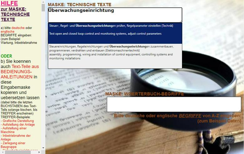 Bild 4: Anschaffungsvorschlag: Englische-Texte/ Technische Bedienungsanleitungen uebersetzen