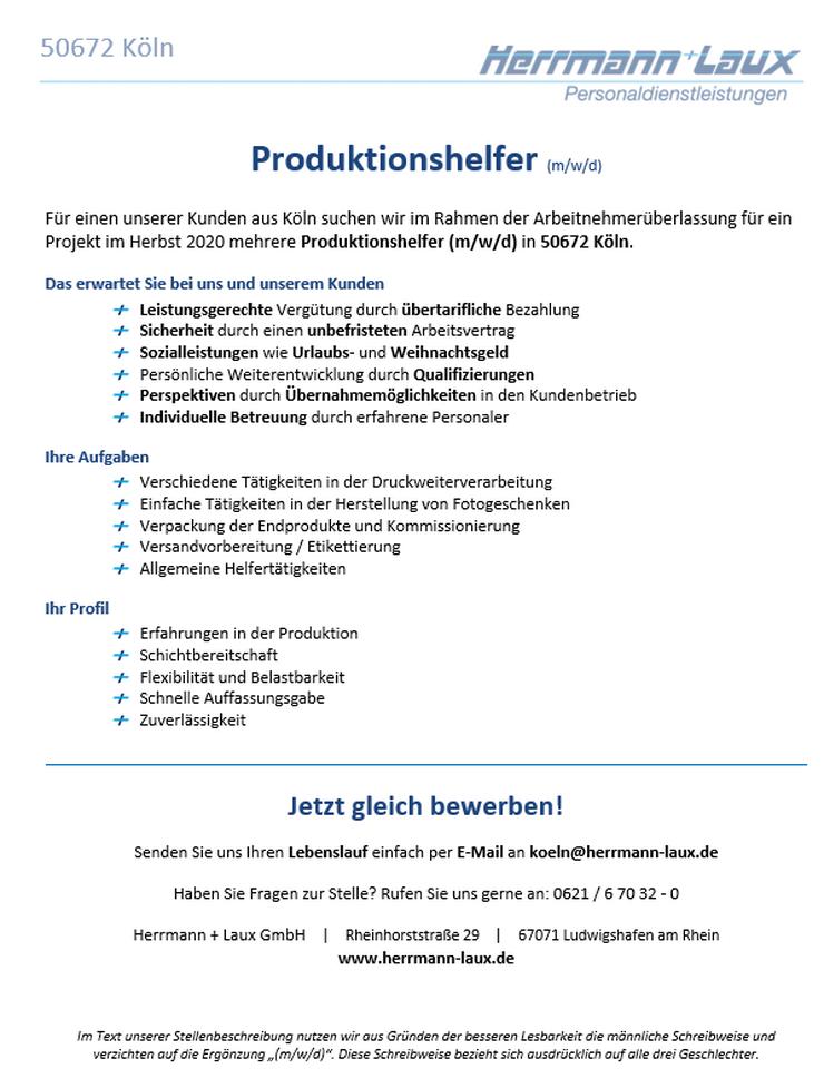 Produktionshelfer (m/w/d) - Produktion & Fertigung - Bild 1