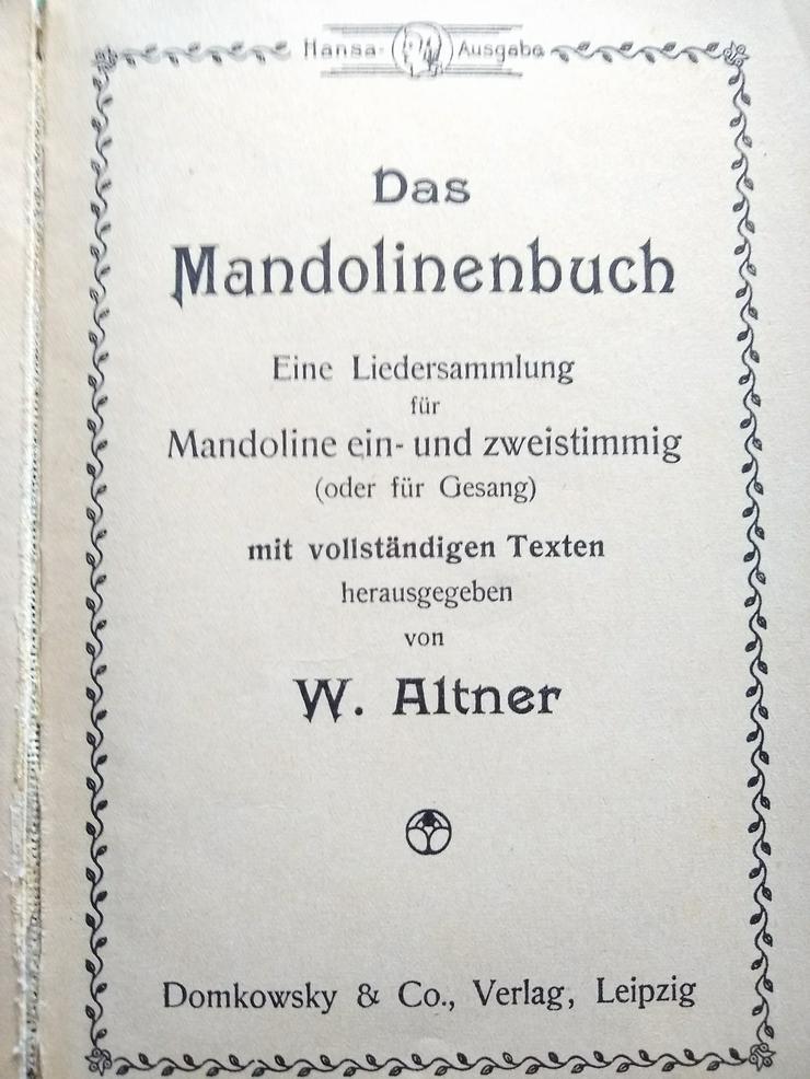 Bild 1: seltenes Mandolinenbuch von W.Altner