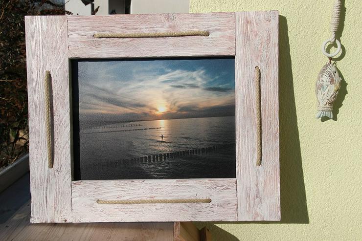Bild 14: Fotografie “Sonnenuntergang Ostsee“ in Holzbilderrahmen, Vintage-Style, 59 x 48,5 cm