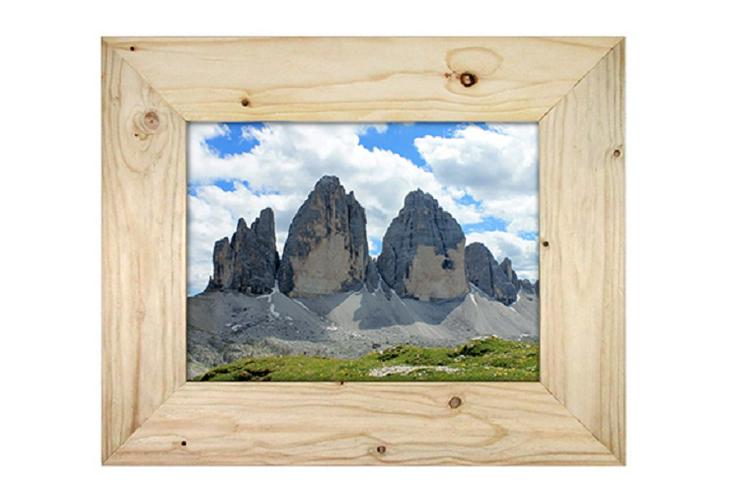 Bild 1: Holzbilderrahmen mit Fotografie “Drei Zinnen“, 47,5 x 38 cm