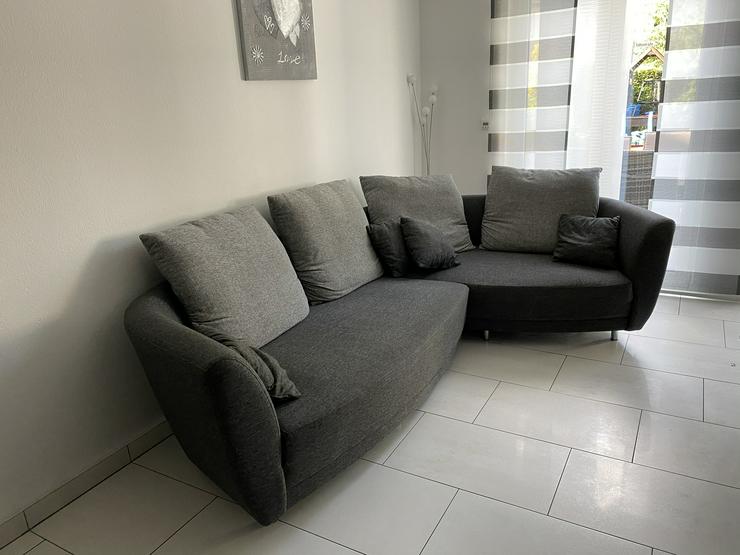 Rundecke, Couch, Sofa, Wohnlandschaft, grau, Lounge - Sofas & Sitzmöbel - Bild 3