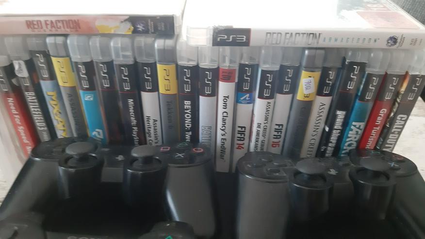 PS 3 mit 23 Spiele und 3 Controller  - PlayStation Konsolen & Controller - Bild 1