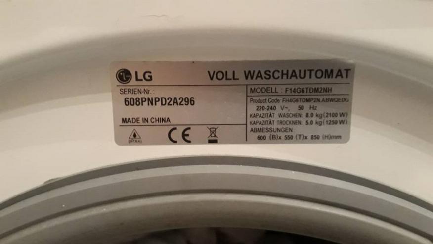 Bild 2: LG Waschtrockner 8kg NP 600€ Restgarantie bis 12/21