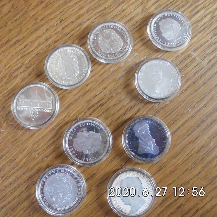 10 Stück 5 DM Silber  Gedenkmünzen ST