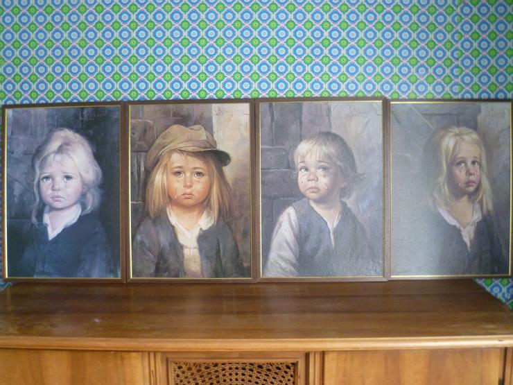 Vier Bilder "Weinende Kinder" - Figuren & Objekte - Bild 1