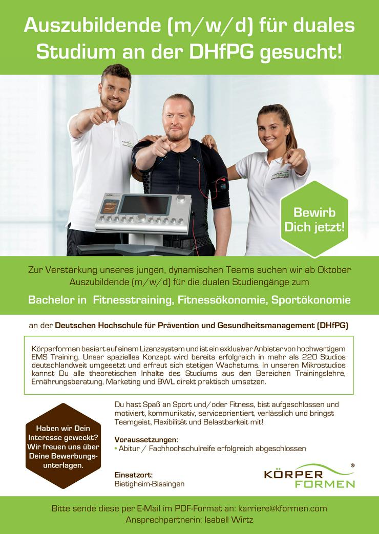 Bild 2: Auszubildende für duales Studium DHFPG gesucht - Bachelor in Fitnesstraining, Fitnessökonomie, Sportökonomie
