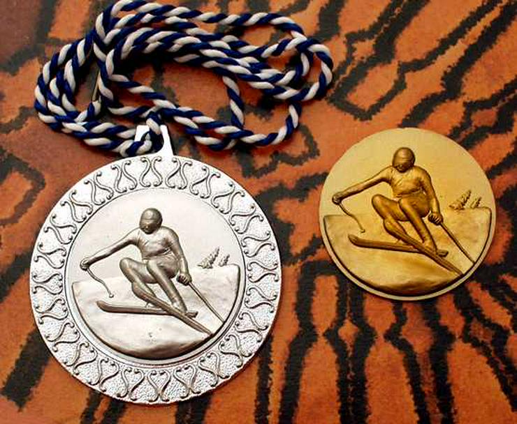 Bild 12: 4x Sport Medaille 3x SILBER-1x GOLD Medaille Skisport+ Rad Sport