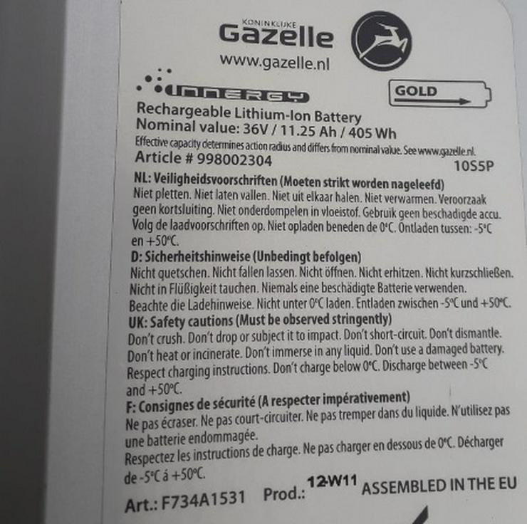 gazelle batterij gold 405 wh  - Citybikes, Hollandräder & Cruiser - Bild 4