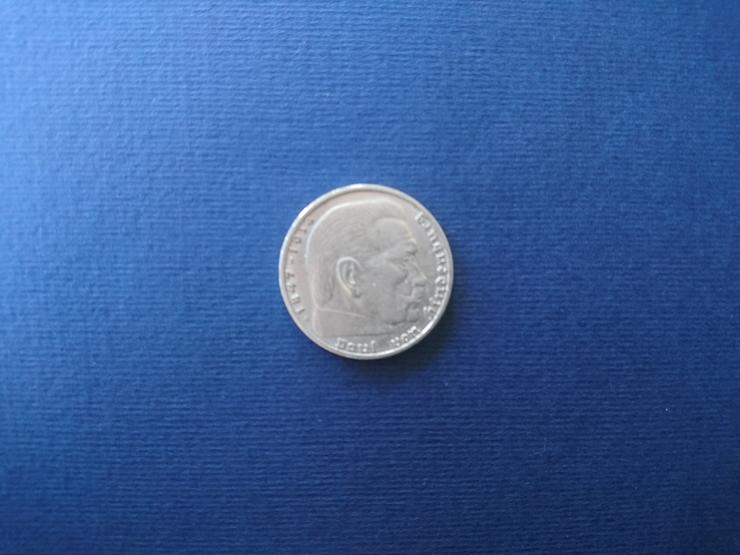 Verkaufe 2 Reichsmark - Silbermünze aus dem Jahr 1938 - Paul von Hindenburg. incl. Versand
