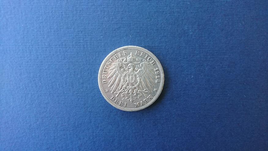 3 Mark - Silbermünze von 1914. incl. Versand - Deutsche Mark - Bild 2