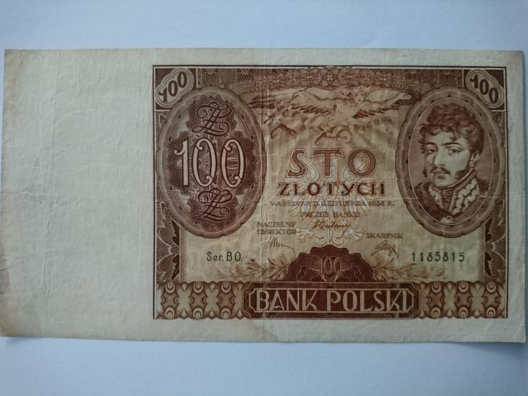 Verkaufe 100 Zloty - Banknote von 1934. incl. Versand - Deutsche Mark - Bild 1