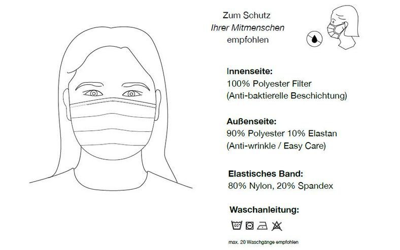 100 Sück MNS Mund-Nase-Schutz Maske Stoff waschbar zertifiziert - Weitere - Bild 2