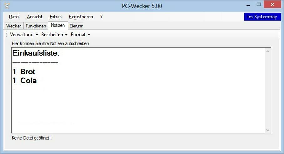 Bild 8: PC-Wecker 5.00