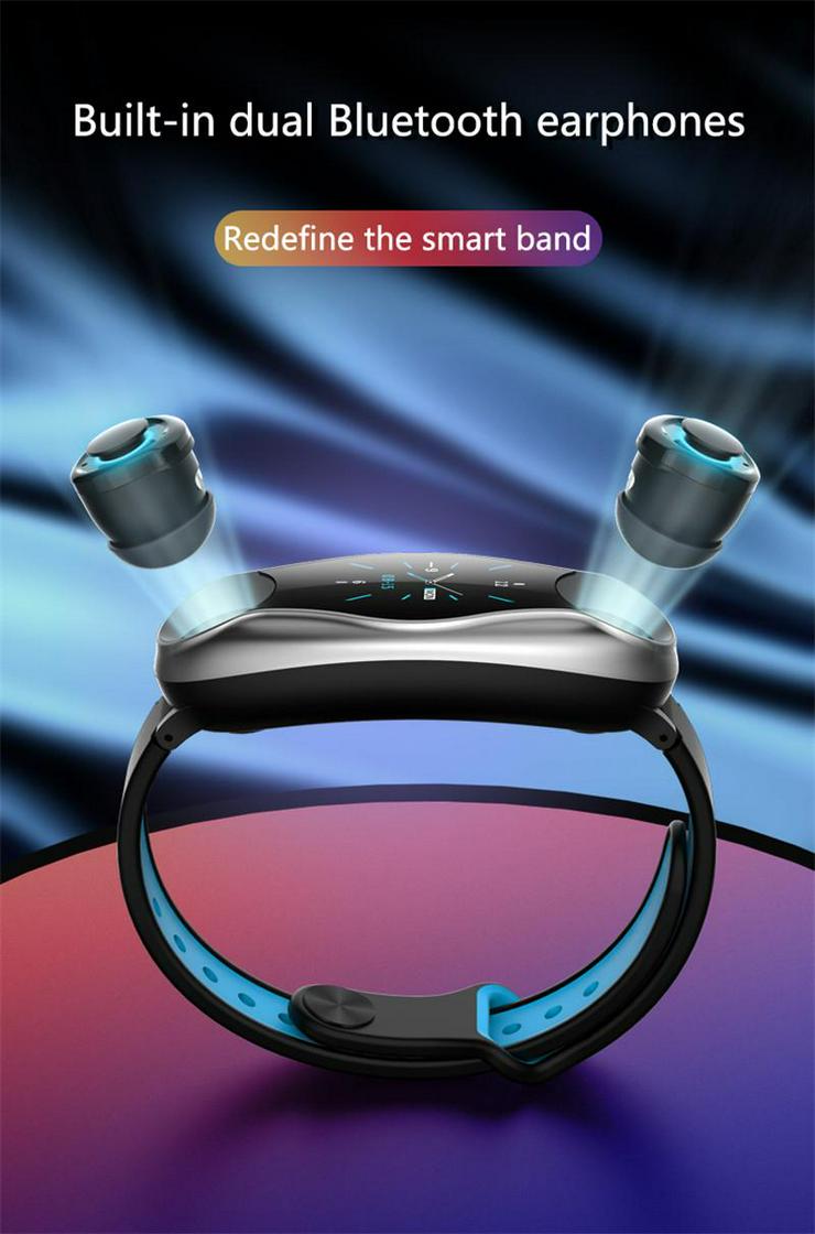 Bild 13: Fitness Armband Drahtloser Bluetooth Kopfhörer 2 In 1 Bluetooth 5